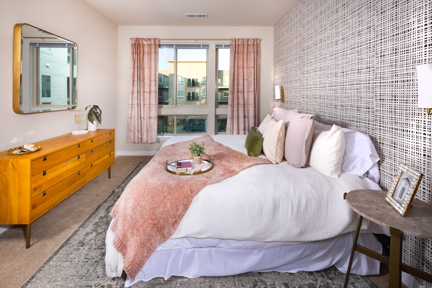 bedroom with large window - alexandria va luxury apartments south alex
